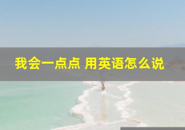 我会一点点 用英语怎么说